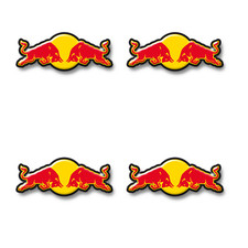 4 ADESIVI REDBULL LOGO RESINATI MOTO 3D GEL CM 5X2