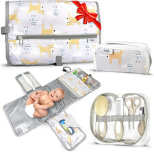 Fasciatoio Portatile Premium E Set Igiene Neonato. Cambio Pannolino Da Viaggio P