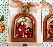 thun Formella TRAFORATA 2 Angeli Rosso Cuore GRANDE cm21 RARA presepe angelo bue