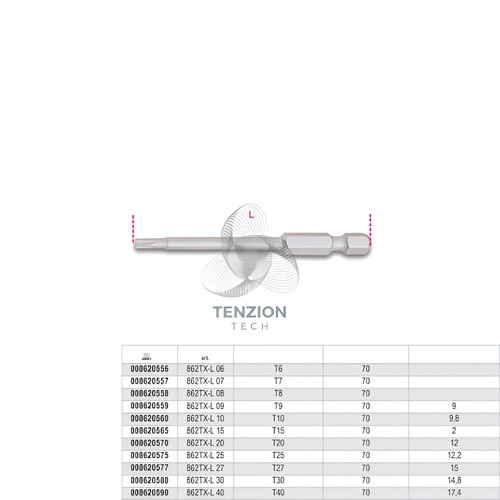 Inserto torx beta - torx, 1/4"