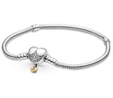 Bracciale Cuore Oro Pendente Argento 925 mis 19