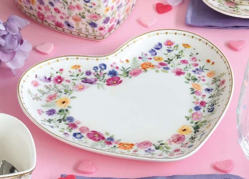 Piatto cuore porcellana - piatto,