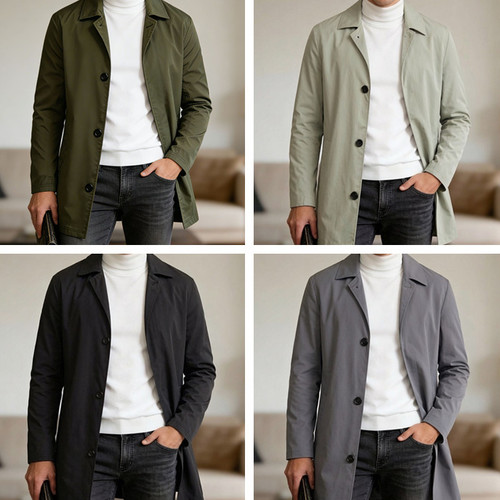 Trench coat uomo monopetto