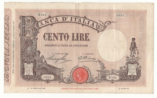 100 lire barbetti grande - 100,