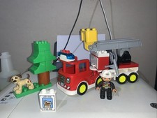 LEGO DUPLO LUCI E SUONI CAMION DEI POMPIERI, SET PERSONALIZZATO POMPIERE ~ ALBERO E CANE OTTIME CONDIZIONI