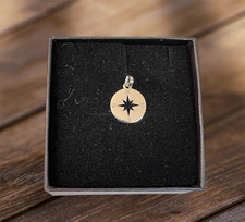 ciondolo pendente uomo donna oro bianco 18 kt 750 rosa dei venti piastra