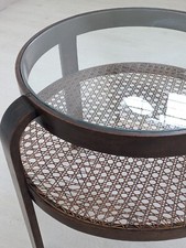 Gustavo Pulitzer Finali - Tavolino da salotto - Legno, Vetro, Paglia di Vienna