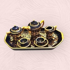 Miniature Set da Té in porcellana artistica F.M marchio di qualità Limoges 1970