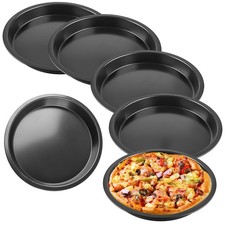 Set 6 Piatti Pizza, Piatti Pizza Rotondi, Diametro 20 Cm, Padella Pizza Acciaio,8568