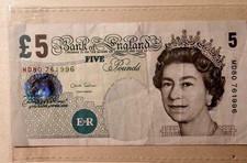 banconota 5 pounds Bank of
