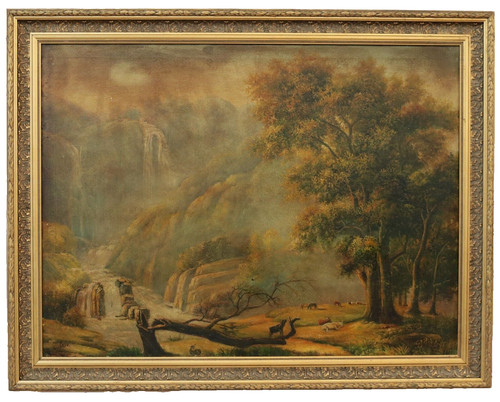 Dipinto paesaggio con - "paesaggio,