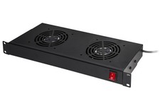 RIPIANO PER ARMADI RACK19" CON 2 VENTOLE NERO 2 AGGANCI 483X170X44MM