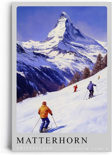 Quadro tela cervino alpi - tela,