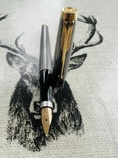 Parker 75 Cisele Fountain Pen,14k M nib,Sterling Silver, Ink Converter,Box, 1980