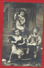 CARTOLINA VG ITALIA - Bambini con gallina e uova - 9 x 14 - 1910 TORINO