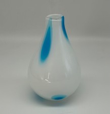 Vaso Vetro Blu Bianco