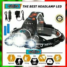 Torcia Frontale 3X LED 12000 Lumen Ricaricabile | Campeggio, Pesca, Trekking
