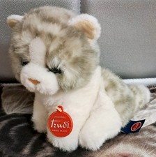 Peluche pupazzo Trudi gatto gattino bianco e grigio vintage 17 cm collezione 