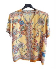 Camicia A Maniche Corte A Stampa Grafica Vintage Y2k Taglia XL/ IT 46 / EU 42 