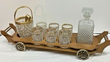  PORTA LIQUORI - WHISKY CON CARRELLO VINTAGE COMPLETO RARO ANNI '60