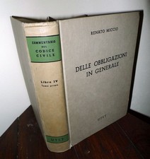 Renato Miccio,DELLE OBBLIGAZIONI IN GENERALE,1966 UTET[CODICE CIVILE,DIRITTO