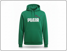 Felpa cotone con cappuccio Puma Big Logo Hoodie Verde da per uomo originale