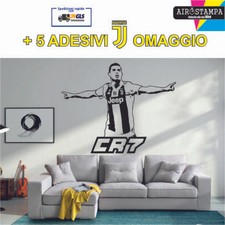 ADESIVI MURALI ADESIVO WALL STICKERS DECORAZIONI CR7 RONALDO CALCIO JUVE SPORT 