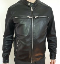 Giacca pelle nera, Conbipel, uomo, taglia 48 regular, usato come nuovo