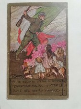 CARTOLINA MILITARE FANTERIA ZANDRINO LNSC SEMINATRICI CORAGGIO CALENDARIO 1919 