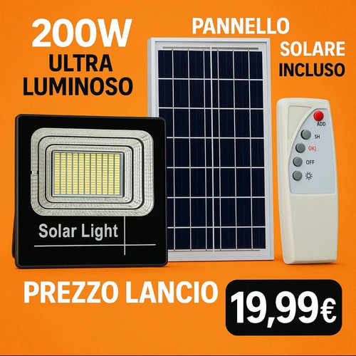 Faro con pannello solare led - pannello,