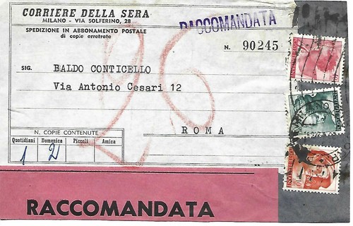 1963 fronte pacco raccomandato - 1963,
