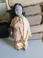 Bambola indiana in costume tradizionale cm 22 in porcellana da collezione
