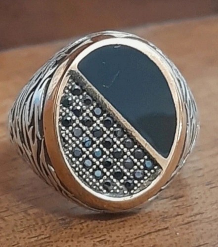 Anello uomo onice argento - anello, 925