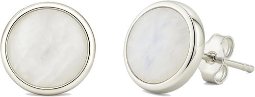 Orecchini bottone con pietre - a,