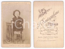 1910 ca TREVIGLIO (BG) Ritratto di bambino con fucile - Foto F.lli SANTAGIULIANA