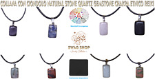 collana con ciondolo pietra naturale gemstone quarzo etnico chakra reiki hippie