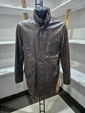 KIROS giacca in vera pelle usato uomo man tg 50 MARRONE XYR649L