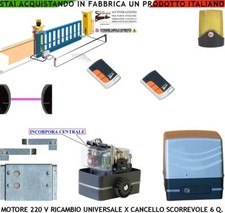 CANCELLO AUTOMATICO KIT ELETTRICO 220 V SCORREVOLE 6 Q.LI 2 RADIOCOM FOTOC FARO