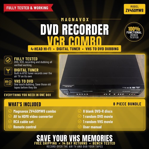 Bundle magnavox zv450mw8 dvd - *bundle*,