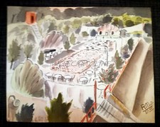 DISEGNO COLORATO AD ACQUARELLO - Dancing Vuoto - R. M. 37 XV