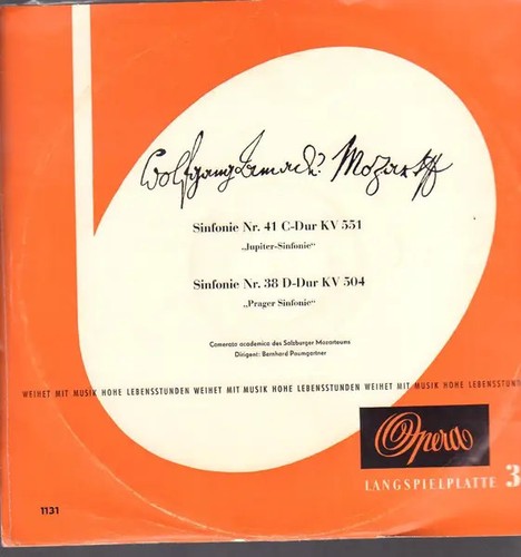 Mozart sinfonie lp opera - sinfonie, 38