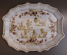 XVIII SECOLO MUSEALE VASSOIO CERAMICA DEL 700  INGLESE BRISTOL CHELSEA dip. man