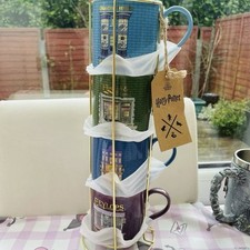 Harry Potter Tazze Diagon Alley Tazze Impilabili, Set di 4 Tazze