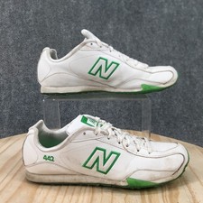 Scarpe New Balance donna 7,5 B 442 sneakers basse sportive bianco verde pelle
