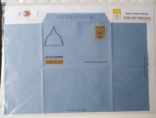 1975 vaticano aerogramma - vaticano,
