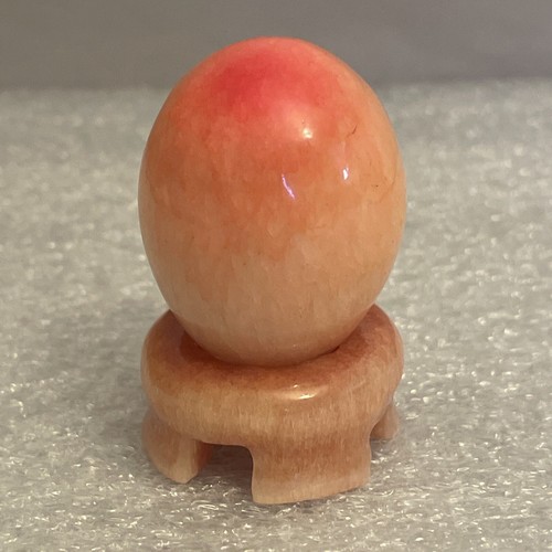 Vintage peach ston egg stand - egg,