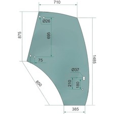 Vetro sportello destro per