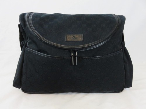 Borsa gucci nera pannolino - gg,