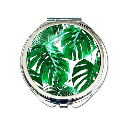 Tropical leaves pocket mirror - leaves,