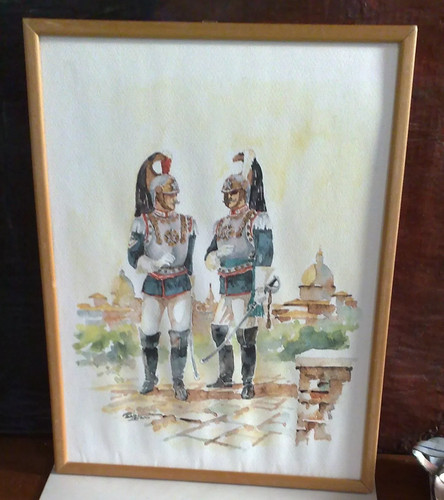 Soldati acquerello vintage - acquerello,